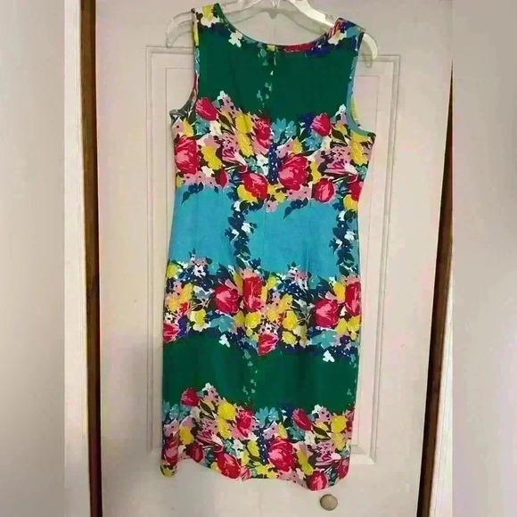 Talbots Floral Cotton Stretch seath dress size 10 - Picture 3 of 9
